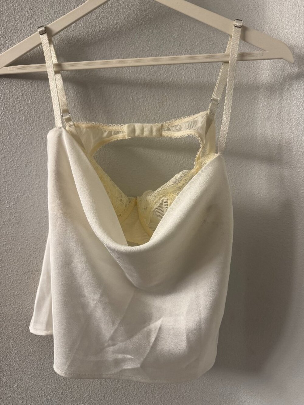 Ivory satin camisole top